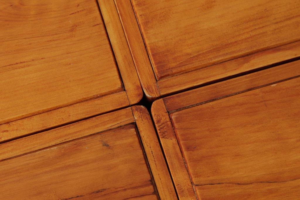 アンティーク雑貨　古民具　大正昭和初期　外箱付き　春慶塗が美しい重箱(お重)(R-039281)