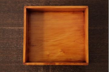 アンティーク雑貨　古民具　大正昭和初期　外箱付き　春慶塗が美しい重箱(お重)(R-039281)