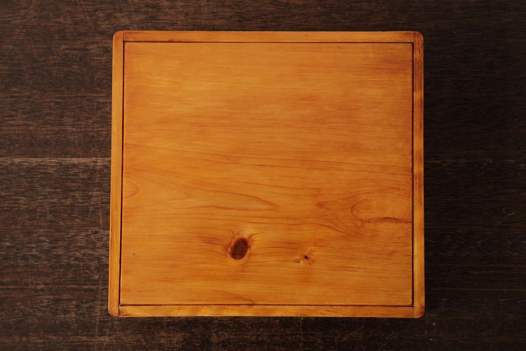 アンティーク雑貨　古民具　大正昭和初期　外箱付き　春慶塗が美しい重箱(お重)(R-039281)