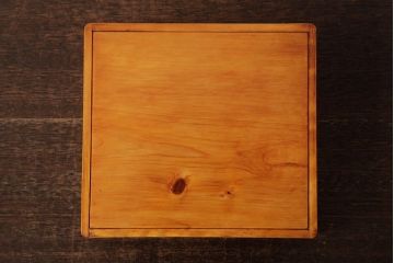 アンティーク雑貨　古民具　大正昭和初期　外箱付き　春慶塗が美しい重箱(お重)(R-039281)