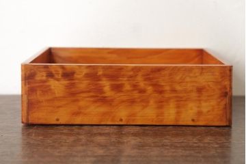 アンティーク雑貨　古民具　大正昭和初期　外箱付き　春慶塗が美しい重箱(お重)(R-039281)