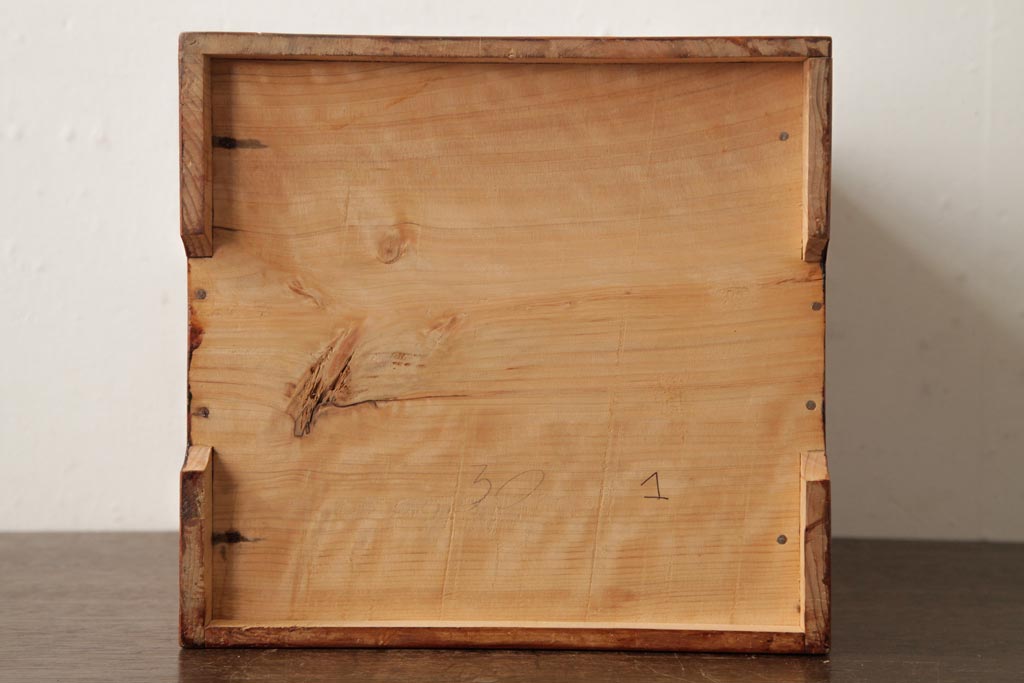 アンティーク雑貨　古民具　大正昭和初期　外箱付き　春慶塗が美しい重箱(お重)(R-039281)