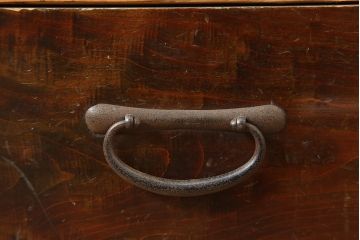 アンティーク家具　大正昭和初期　年月を重ねた木の味わいが楽しめる戸棚(収納棚、キャビネット、本箱)(R-039282)