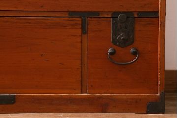 アンティーク家具　和製アンティーク　飛騨高山　春慶塗が施された明治大正期の衣装箪笥(引き出し、チェスト、時代箪笥)(R-039283)