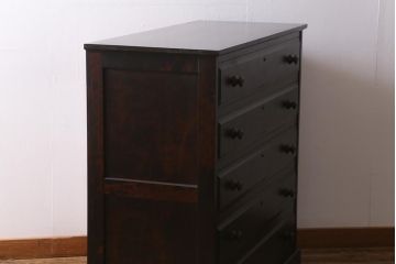中古　北海道民芸家具　リメイク　落ち着いた色味が素敵な5段チェスト(タンス、引き出し)(R-039285)