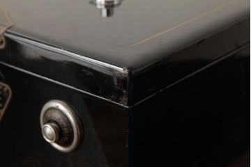 アンティーク雑貨　昭和レトロ　ミソノ製(MISONO　HAND　SAFE)　ノスタルジックな雰囲気のダイヤル式鉄製手提げ金庫(R-039288)