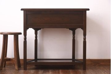 ヴィンテージ家具　イギリスビンテージ　壁に華を添える引き出し付きコンソールテーブル(サイドテーブル)(R-039293)