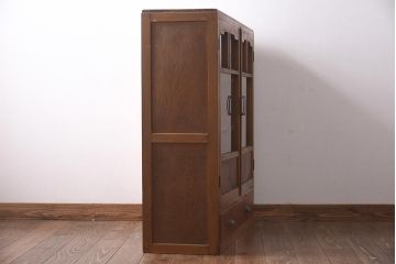 アンティーク家具　和製アンティーク　昭和初期　凝った意匠が目を引く戸棚(収納棚、キャビネット)(R-039294)