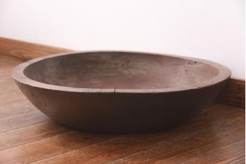 アンティーク雑貨　和製アンティーク　明治大正期　深みのある木味が魅力の木製こね鉢(ディスプレイ雑貨)(R-039299)