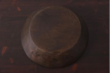 アンティーク雑貨　和製アンティーク　明治大正期　深みのある木味が魅力の木製こね鉢(ディスプレイ雑貨)(R-039300)