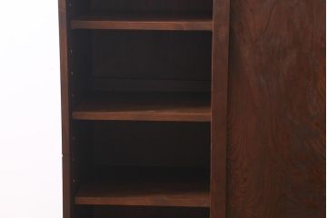 ラフジュ工房オリジナル　古建具リメイク　欅玉杢材の扉が魅力的な縦型キャビネット(アンティーク建具、サイドキャビネット、収納棚)(R-039301)