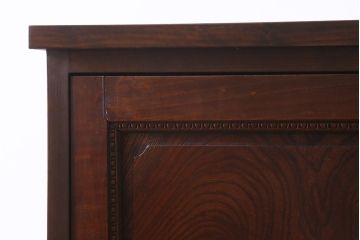ラフジュ工房オリジナル　古建具リメイク　欅玉杢材の扉が魅力的な縦型キャビネット(アンティーク建具、サイドキャビネット、収納棚)(R-039301)