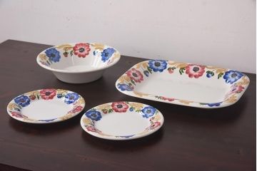 イタリアビンテージ　Richard Ginori(リチャードジノリ)　MONDOVI　プレート4枚セット(皿、洋食器)(R-039305)