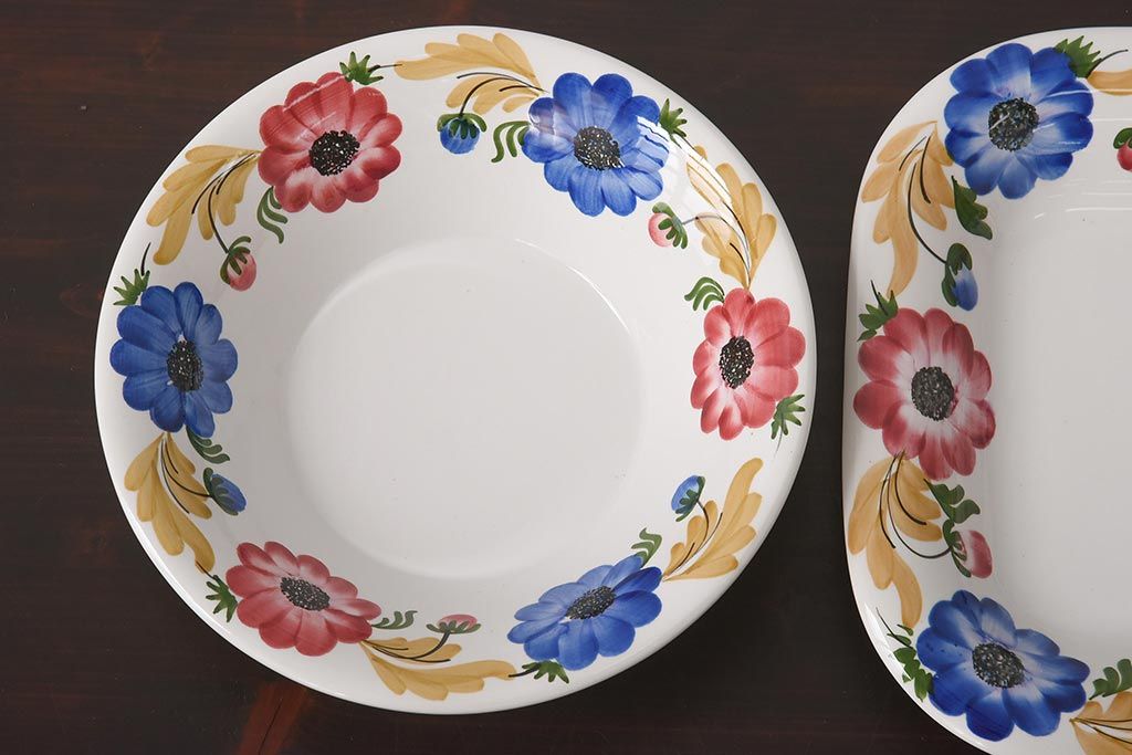 イタリアビンテージ　Richard Ginori(リチャードジノリ)　MONDOVI　プレート4枚セット(皿、洋食器)(R-039305)