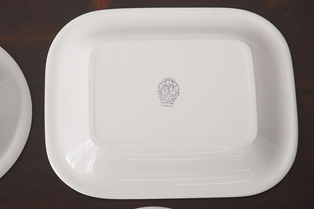 イタリアビンテージ　Richard Ginori(リチャードジノリ)　MONDOVI　プレート4枚セット(皿、洋食器)(R-039305)