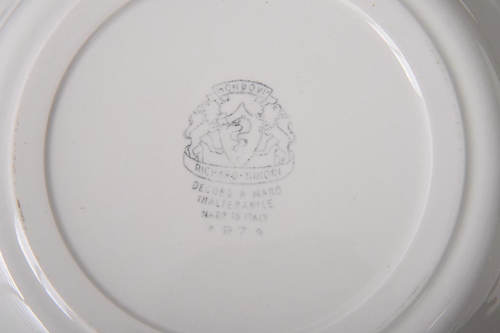イタリアビンテージ　Richard Ginori(リチャードジノリ)　MONDOVI　プレート4枚セット(皿、洋食器)(R-039305)