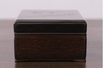 アンティーク雑貨　和製アンティーク　波千鳥　唐木小箱(小物入れ、木箱)(R-039309)