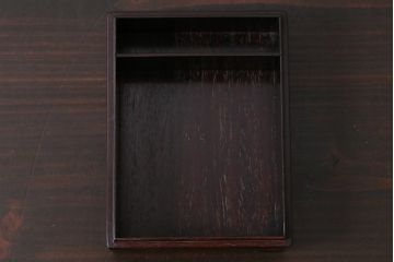 アンティーク雑貨　和製アンティーク　波千鳥　唐木小箱(小物入れ、木箱)(R-039309)