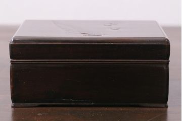アンティーク雑貨　和製アンティーク　波千鳥　唐木小箱(小物入れ、木箱)(R-039309)