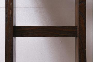 中古　民芸家具　浮造り仕上げが味わい深いラダー(はしご、梯子、立て掛けシェルフ)(R-039311)