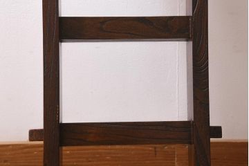 中古　民芸家具　浮造り仕上げが味わい深いラダー(はしご、梯子、立て掛けシェルフ)(R-039311)