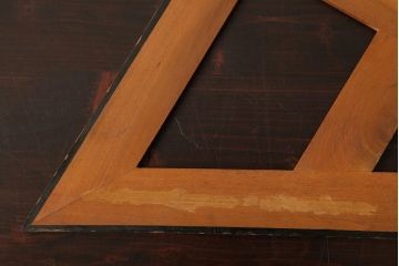 アンティーク雑貨　昭和レトロ　レア　大きなサイズの木製三角定規2点セット(ディスプレイ雑貨)(R-039312)