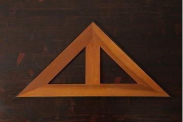 アンティーク雑貨　昭和レトロ　レア　大きなサイズの木製三角定規2点セット(ディスプレイ雑貨)(R-039312)