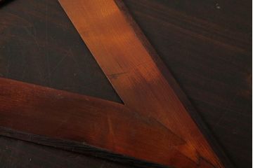 アンティーク雑貨　昭和レトロ　レア　木の風合いが楽しめる大きなサイズの三角定規6点セット(ディスプレイ雑貨)(R-039313)