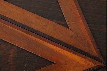 アンティーク雑貨　昭和レトロ　レア　木の風合いが楽しめる大きなサイズの三角定規6点セット(ディスプレイ雑貨)(R-039313)