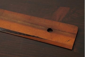 アンティーク雑貨　昭和レトロ　レア　木の風合いが楽しめる大きなサイズの三角定規6点セット(ディスプレイ雑貨)(R-039313)