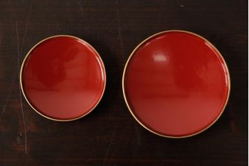 極上　本手家具師　田中屋常蔵　黒内朱　金蒔絵　鶴亀　松竹梅　木製　仏膳セット　漆器(R-039315)