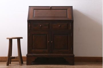 中古　松本民芸家具　上品な雰囲気漂うライティングビューロー(デスク、机、在宅ワーク、在宅用棚)(R-039325)