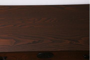 中古　伝統工芸　岩谷堂箪笥　天板リメイク・厚手栗無垢材　テレビ台としてもおすすめな和風ローチェスト(テレビボード、引き出し、ローボード)(R-039327)