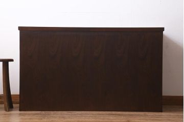 中古　伝統工芸　岩谷堂箪笥　天板リメイク・厚手栗無垢材　テレビ台としてもおすすめな和風ローチェスト(テレビボード、引き出し、ローボード)(R-039327)