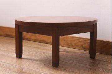 アンティーク家具　大正昭和初期　小振りなサイズが可愛らしい丸ちゃぶ台(座卓、ローテーブル、サイドテーブル)(R-039329)
