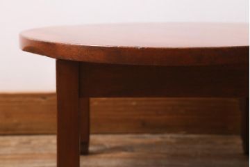 アンティーク家具　大正昭和初期　小振りなサイズが可愛らしい丸ちゃぶ台(座卓、ローテーブル、サイドテーブル)(R-039329)