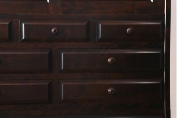 中古　北海道民芸家具　#530　和洋どちらのお部屋にも馴染みやすい戸棚付き整理タンス(衣装箪笥・重ねタンス)(R-039330)