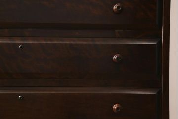 中古　北海道民芸家具　#530　和洋どちらのお部屋にも馴染みやすい戸棚付き整理タンス(衣装箪笥・重ねタンス)(R-039330)