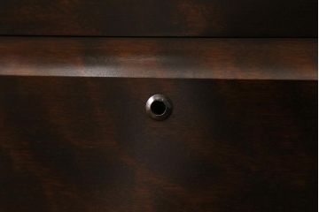 中古　北海道民芸家具　#530　和洋どちらのお部屋にも馴染みやすい戸棚付き整理タンス(衣装箪笥・重ねタンス)(R-039330)