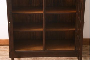 アンティーク家具　工芸家具　上手物　天板・側面エンジュ材　前面桜材　凝った造りの上品な本箱(ブックケース、収納棚、飾り棚)(R-039332)