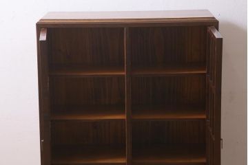 アンティーク家具　工芸家具　上手物　天板・側面エンジュ材　前面桜材　凝った造りの上品な本箱(ブックケース、収納棚、飾り棚)(R-039332)