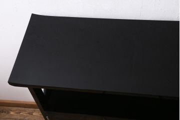 中古　伝統工芸品　松月作　漆塗り　力強い松の蒔絵が美しい飾り棚(茶箪笥、茶棚)(R-039345)