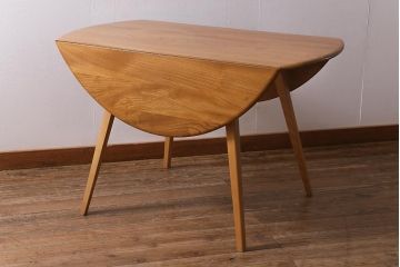 ヴィンテージ家具　イギリスビンテージ　ERCOL(アーコール)　スタイリッシュなデザインが目をひくバタフライテーブル(ドロップリーフテーブル、ダイニングテーブル)(R-039349)