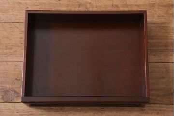 ビンテージ家具　和製ビンテージ　伝統工芸品　唐木指物　総紫檀材　漆塗り　上質な和の雰囲気漂う飾り棚(茶棚、陳列棚)(R-039350)