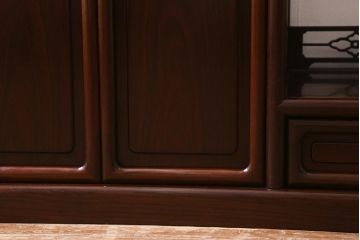 ビンテージ家具　和製ビンテージ　伝統工芸品　唐木指物　総紫檀材　漆塗り　上質な和の雰囲気漂う飾り棚(茶棚、陳列棚)(R-039350)