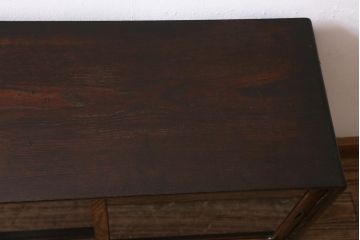 アンティーク家具　和製アンティーク　昭和初期　前面桑材　味わい深い和の雰囲気漂う茶箪笥(収納棚、戸棚)(R-039351)