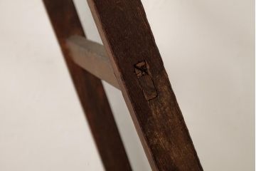 ジャンク品　和製アンティーク　カシ材　味わいのある風合いが魅力のステップラダー(脚立)(R-039353)