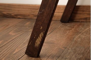 ジャンク品　和製アンティーク　カシ材　味わいのある風合いが魅力のステップラダー(脚立)(R-039353)