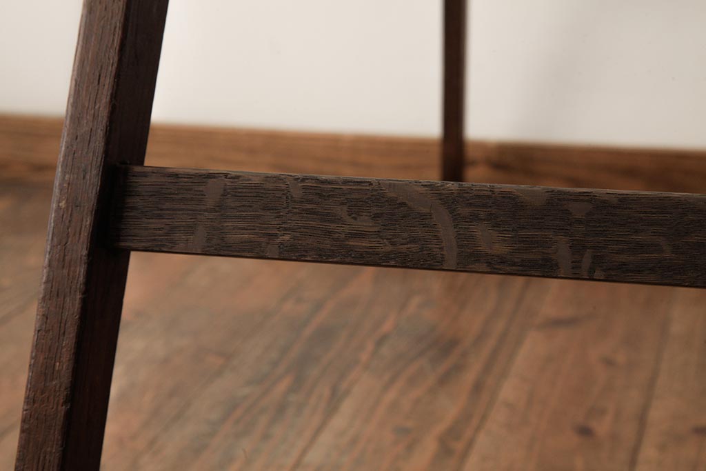 ジャンク品　和製アンティーク　カシ材　味わいのある風合いが魅力のステップラダー(脚立)(R-039353)