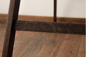 ジャンク品　和製アンティーク　カシ材　味わいのある風合いが魅力のステップラダー(脚立)(R-039353)